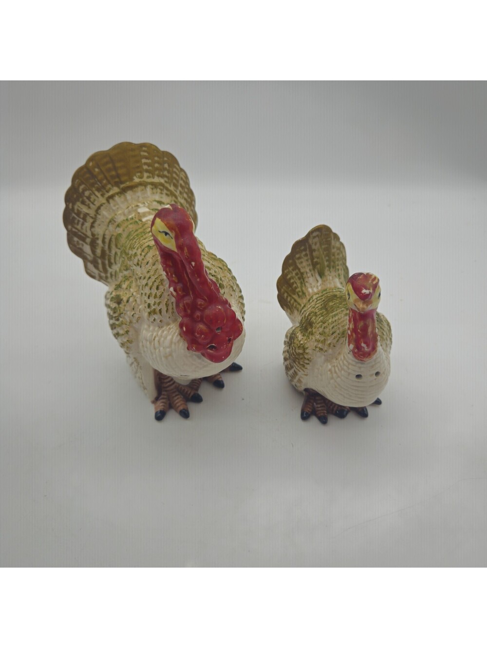 Hen & Tom Turkey Ceramic Salt & Pepper Shakers Made in Japan Vintage 1950s